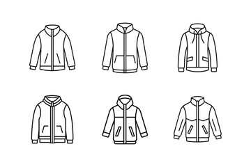 weather resistant jacket line art vector illustration