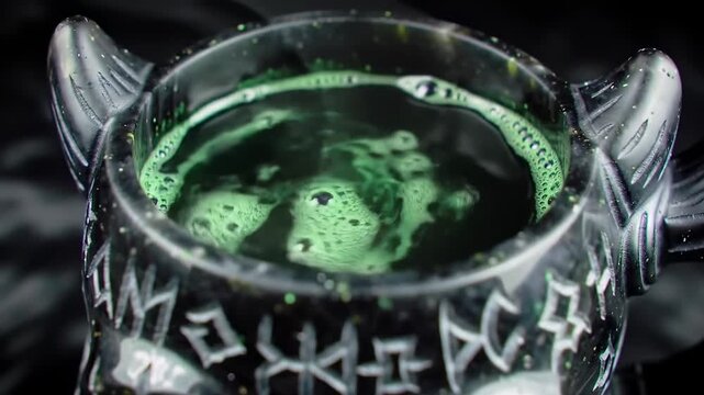 Green potion in a decorative mug