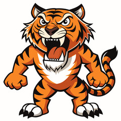 Fototapeta premium Angry Cartoon Tiger Mascot Roaring