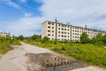 Abandoned Soviet Apartment Blocks in Irbene Ghost Town, Latvia