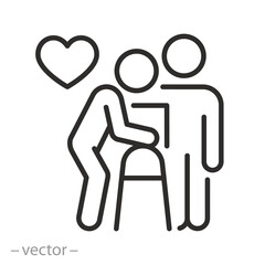 caregiver elderly icon, elder support