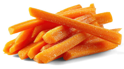 Carrot sticks on white background