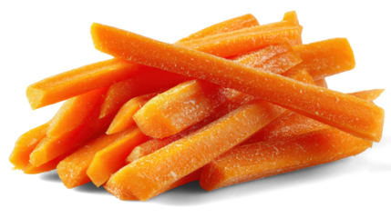 Carrot sticks on white background