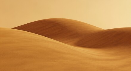 Abstract Sand Dunes Golden Landscape with Smooth Textures and Ethereal Light Minimalist Nature Photography