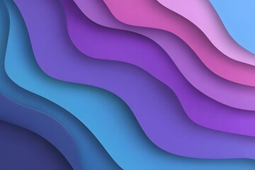 Colorful gradient background with wavy lines, in pastel blue and purple, vector illustration.