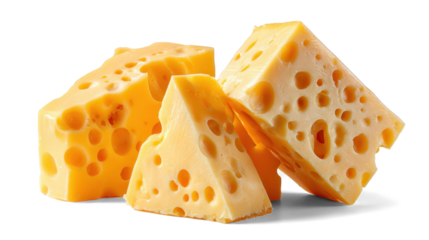 Cheese triangle on white background