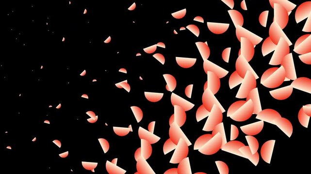 Abstract orange semicircles moving in small circles.  Seamless loop. Background animation