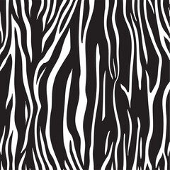 Zebra pattern stripes, wild animal print black and white. Zebra monochrome print, animal skin, tiger stripes, abstract pattern, line background, fabric. Poster, banner. Vector illustration EPS 10
