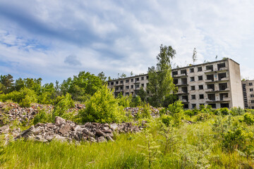 Abandoned Soviet Apartment Blocks in Irbene Ghost Town, Latvia