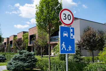 A clear view of a modern residential area with a 