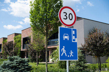 A clear view of a modern residential area with a 