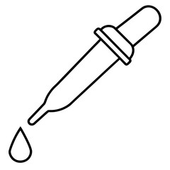 Scientific Pipette Outline Vector Illustration