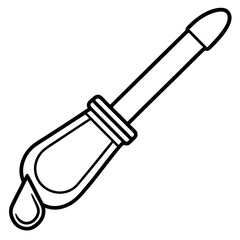 Scientific Pipette Outline Vector Illustration