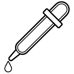 Scientific Pipette Outline Vector Illustration