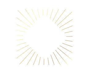 Abstract Golden Sunburst Design with Radial Lines, Decorative Element on White Background, Vector Illustration