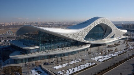 Modern architectural building complex