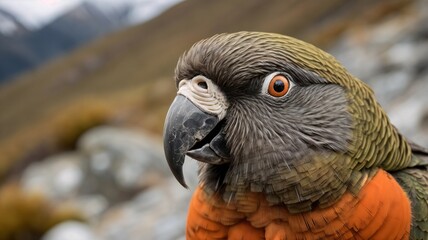 Obraz premium Close-Up of a Kea Parrot