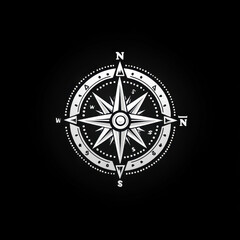 Compass logo on black background.