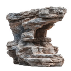 Eroded Rock Formation: A striking view of a weathered rock formation showcases layers of natural geological history, shaped by wind and time. 