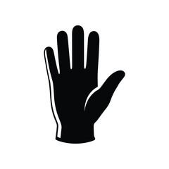 Fototapeta premium Black and White Open Hand Gesture Silhouette, Showing Palm Symbol Vector Illustration.
