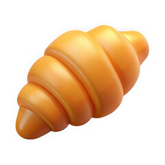 Delicious 3d rendered croissant isolated on a black background for food and bakery concepts