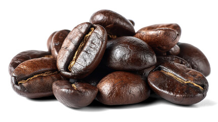 Obraz premium Coffee beans on white background