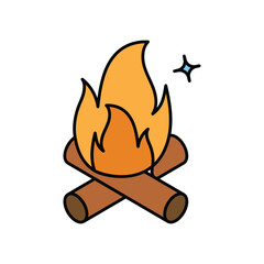 Ceiling Fan color line icon with white background vector stock illustration