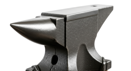 Heavy duty blacksmith anvil for forging metal tools and crafts, isolated with a transparent background, cutout PNG