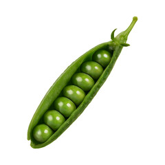a fresh green pea on transparent background