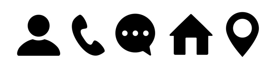 Contact us icon set. Contact us symbol