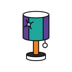 Floor Lamp color line icon with white background vector stock illustration