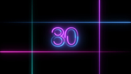 Abstract line and glowing neon number 80 illustration . on a black background. and creating a stunning 4k illustration .	