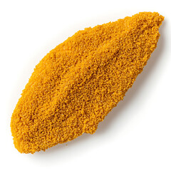 Close-up of a single, textured, golden-brown breaded food item