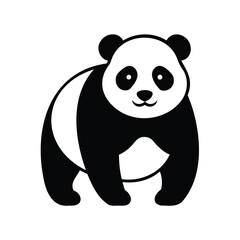 Stylized Black and White Panda Illustration of a Cute and Friendly Animal