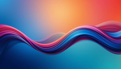Abstract Colorful Flowing Wave on a Gradient Background