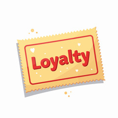 Loyalty stamp card for customer rewards program featuring vibrant yellow background and bold red text. Loyalty card enhances customer engagement and retention strategy with rewards and benefits.