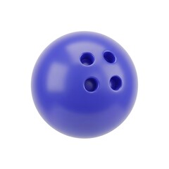 3d icon of a vibrant purple bowling ball isolated on a white background