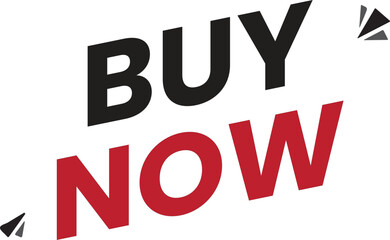 Buy Now Sign Graphic – Bold Red and Black Sales Banner Design