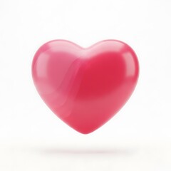 Obraz premium 3d icon of shiny red heart isolated on white background
