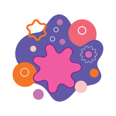 Pink purple orange abstract shapes and blobs background