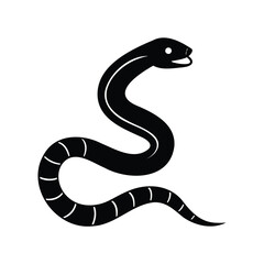Simple Black and White Illustration of a Snake with Unique Markings