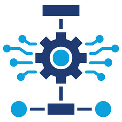 Algorithm Flat Blue Icon