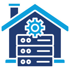 Data Warehouse Flat Blue Icon