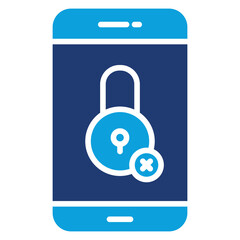 Access Denied Flat Blue Icon