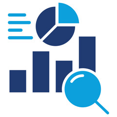 Analytics Flat Blue Icon