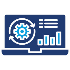 Analytic Processing Flat Blue Icon
