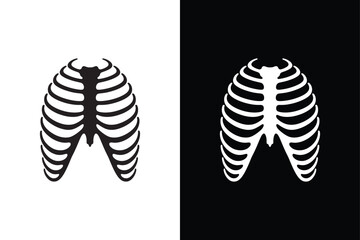 Ribcage icon vector on White Background ,Vector Art Illustration on white background.