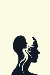 Head, Man, Woman, Trauma, Pain, Father, Son, Love, Vector, Artwork