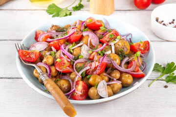 Homemade young potatoes salad