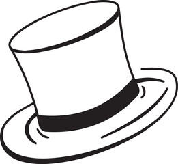 Classic Hat Collection in Black and White Illustration